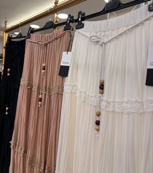 GÜPÜR VE BONCUK  DTY. ŞİFON ETEK/GLARE