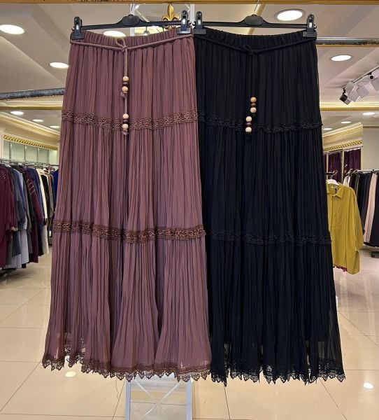 GÜPÜR VE BONCUK  DTY. ŞİFON ETEK/GLARE