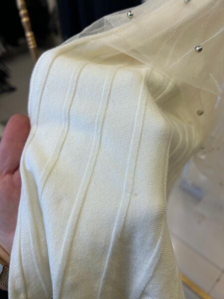 BONCUK İŞLEMELİ TÜLLÜ TRİKO ETEK/ GHISA