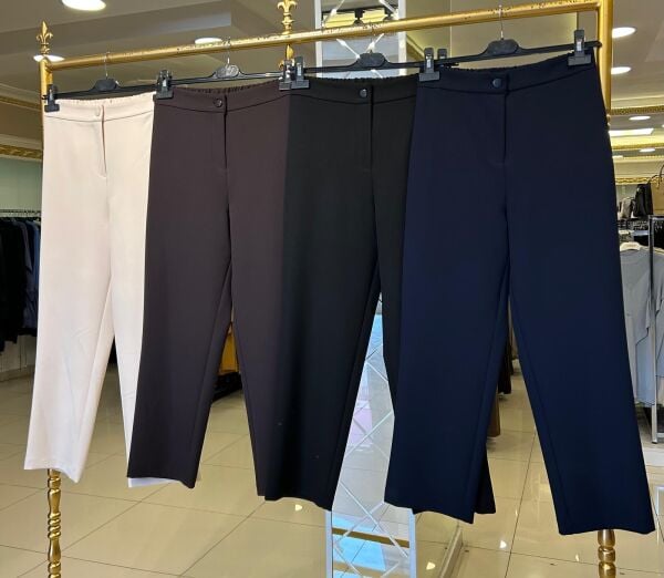 YENİ SEZON ARKASI LASTİKLİ TEK DÜĞME PANTOLON/ SENTEZ