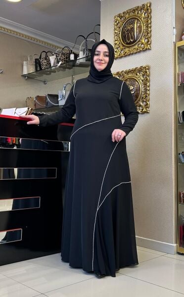 ŞERİT TAŞ İŞLEMELİ NAZİK ELBİSE /MÜSEMMA