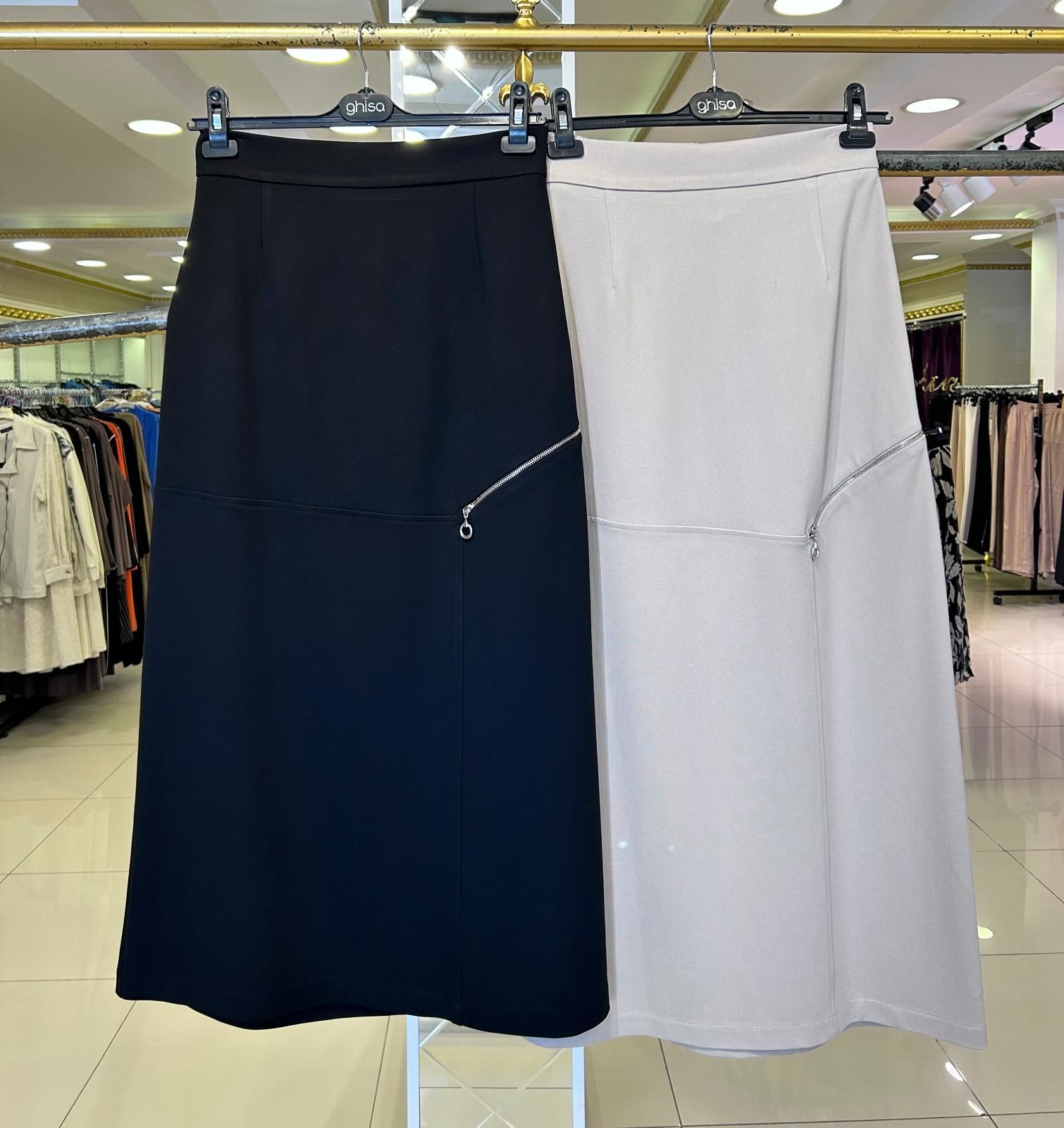 GHİSA/ FERMUAR DETAYLI ÇAN ETEK