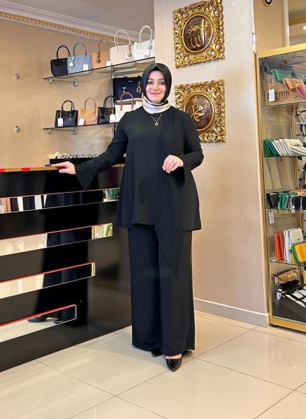 PİLE DETAYLI PANTOLONLU TAKIM/ NUSS