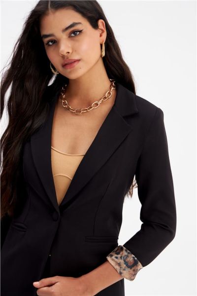 Mono Yaka Klasik Ceket - SİYAH