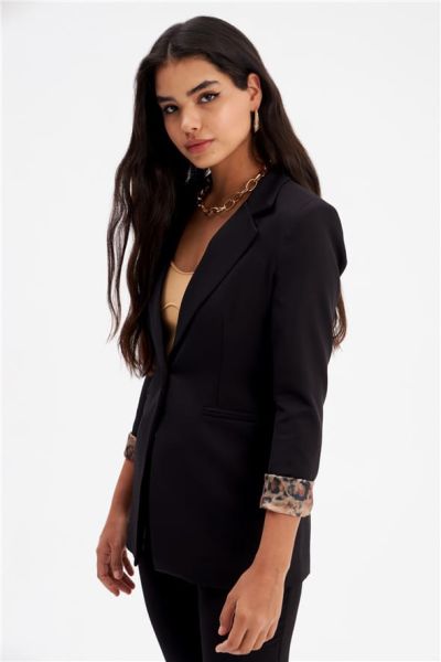 Mono Yaka Klasik Ceket - SİYAH