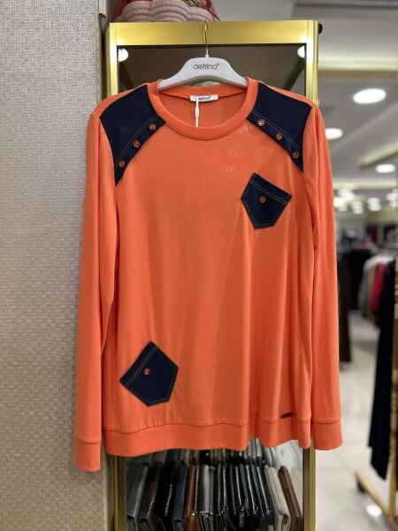 MİNİ CEP DETAYLI MODAL BLUZ / DEFRİNA 