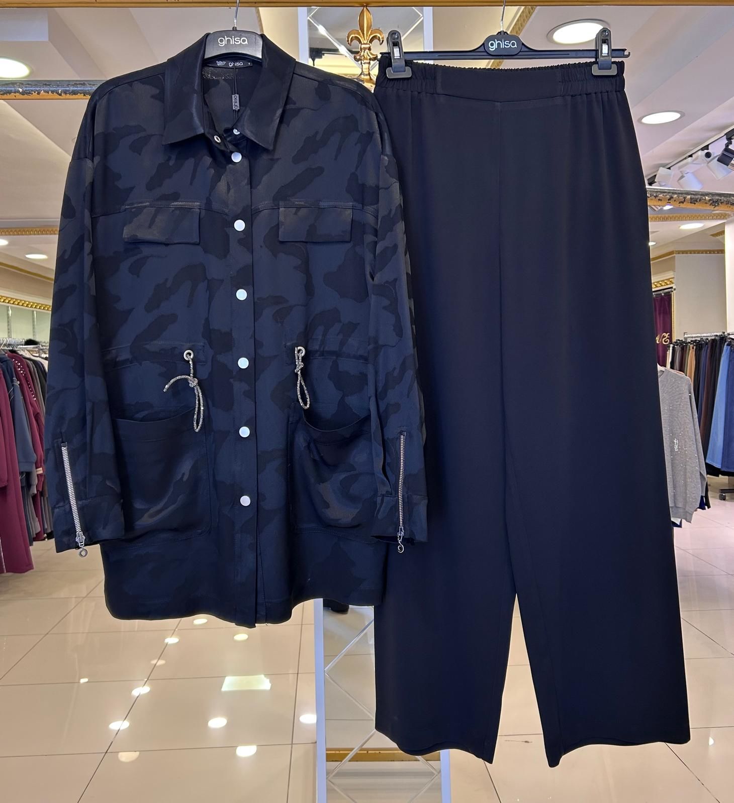 ARKASI TÜL DTY. PANTOLONLU TAKIM/GHISA