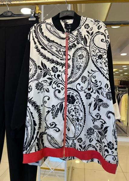 KIRMIZI ŞERİT DTY. DESENLİ CEKET PANTOLON TAKIM/ GHISA