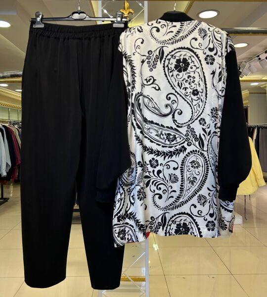 KIRMIZI ŞERİT DTY. DESENLİ CEKET PANTOLON TAKIM/ GHISA