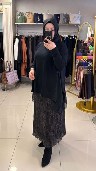 ﻿YANLARI ŞİFON DTY. YÜN DOKU TUNİK/GHISA