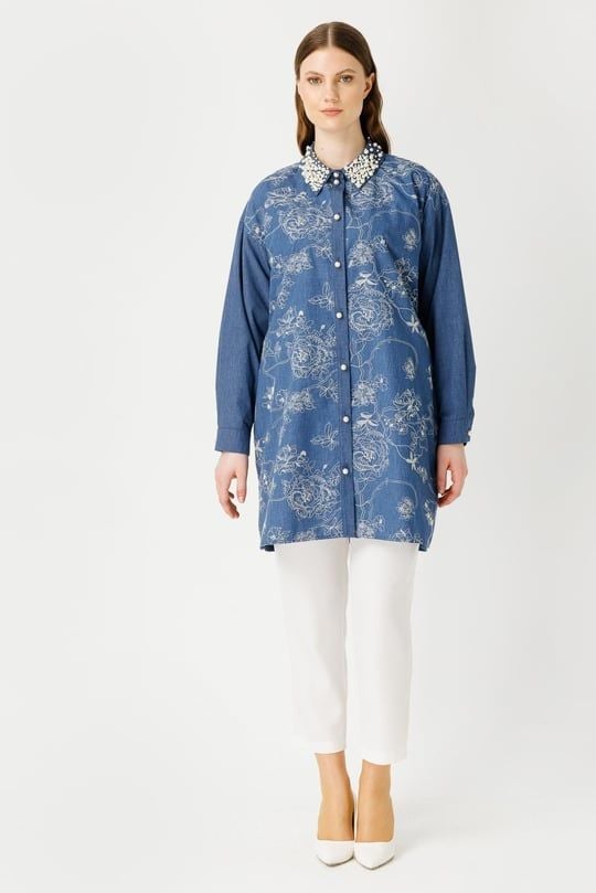 Müsemma Büyük Beden Ebrar Gömlek