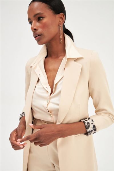 Mono Yaka Klasik Ceket - BEJ