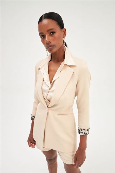 Mono Yaka Klasik Ceket - BEJ