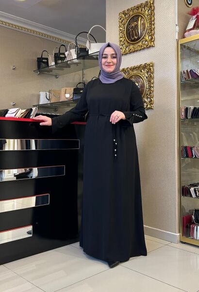 KOLLARI DÜĞME DTY. KREP ELBİSE/ DEFRİNA