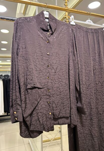 KENDİNDEN DESENLİ PANTOLONLU TAKIM/NUSS 1042