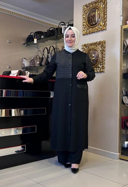 SİM DTY. DÜĞMELİ UZUN CEKET/DEFRİNA