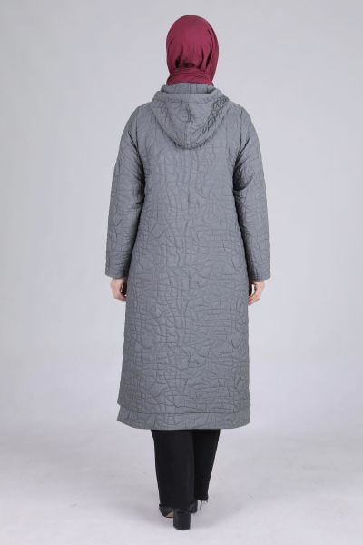 Büyük Beden Tesettür Kapüşonlu Kapitone Kap/BEHREM
