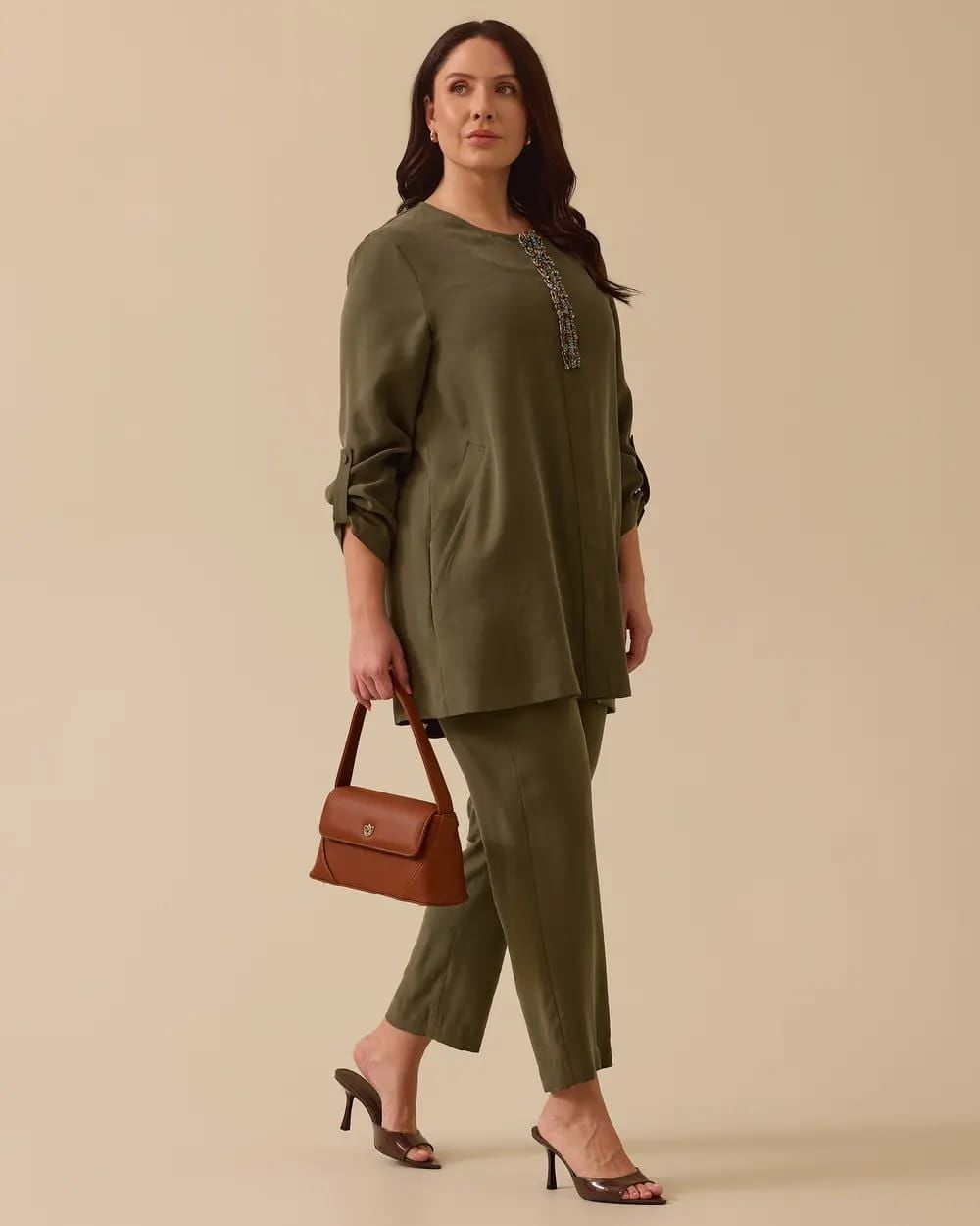 BÜYÜK BEDEN BONCUK DTY. TUNİK-PANTOLON TAKIM/SEÇİL