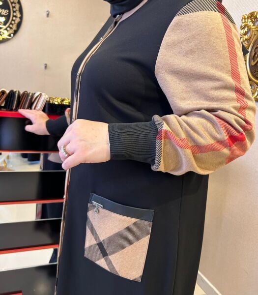 BURBERRY DESEN DÜĞMELİ UZUN CEKET/DEFRİNA