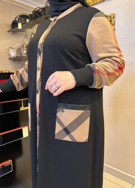 BURBERRY DESEN DÜĞMELİ UZUN CEKET/DEFRİNA