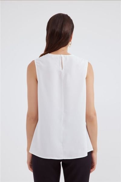 Degaje Yaka Kolsuz Bluz - EKRU