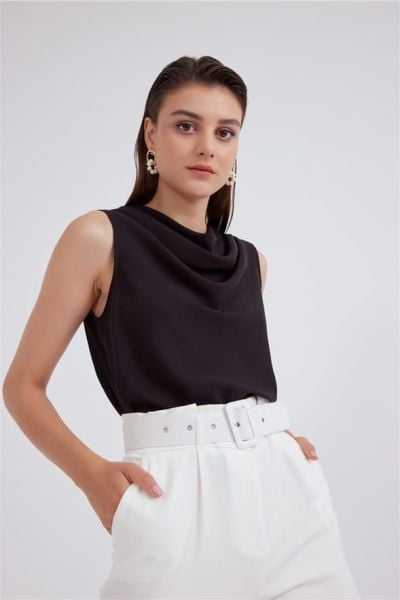 Degaje Yaka Kolsuz Bluz -LACİ