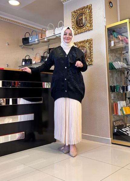 KANAVİÇE DESENLİ FIRFIRLI MERSERİZE HIRKA/ GHİSA