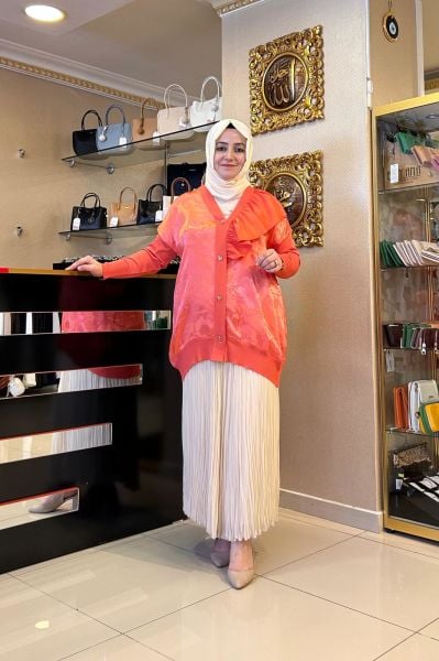 KANAVİÇE DESENLİ FIRFIRLI MERSERİZE HIRKA/ GHİSA