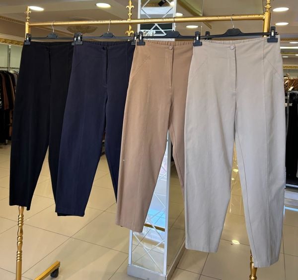 ARKASI LASTİKLİ LİKRALI KANVAS PANTOLON/SENTEZ