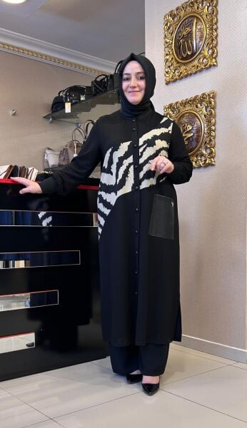 ÜZERİ DESENLİ DERİ CEP DTY. CEKET/DEFRİNA