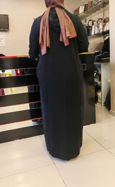 NURCAN ÇETİN/ÖNDEN DÜĞMELİ PARAŞÜT KUMAŞ DETAYLI FERACE