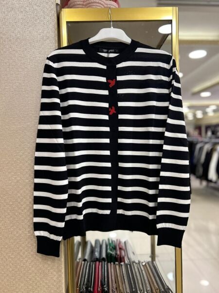 KUŞ İŞLEMELİ ENİNE ÇİZGİLİ MERSERİZE HIRKA/GHISA