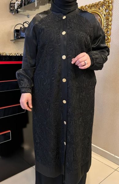 ﻿ÜZERİ GÜPÜR İŞLEMELİ SATEN CEKET/MÜSEMMA