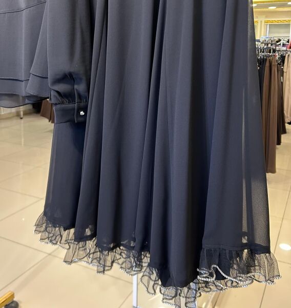 NAVİ TAŞ İŞLEMELİ ŞİFON TAKIM/ THREE LIGHT