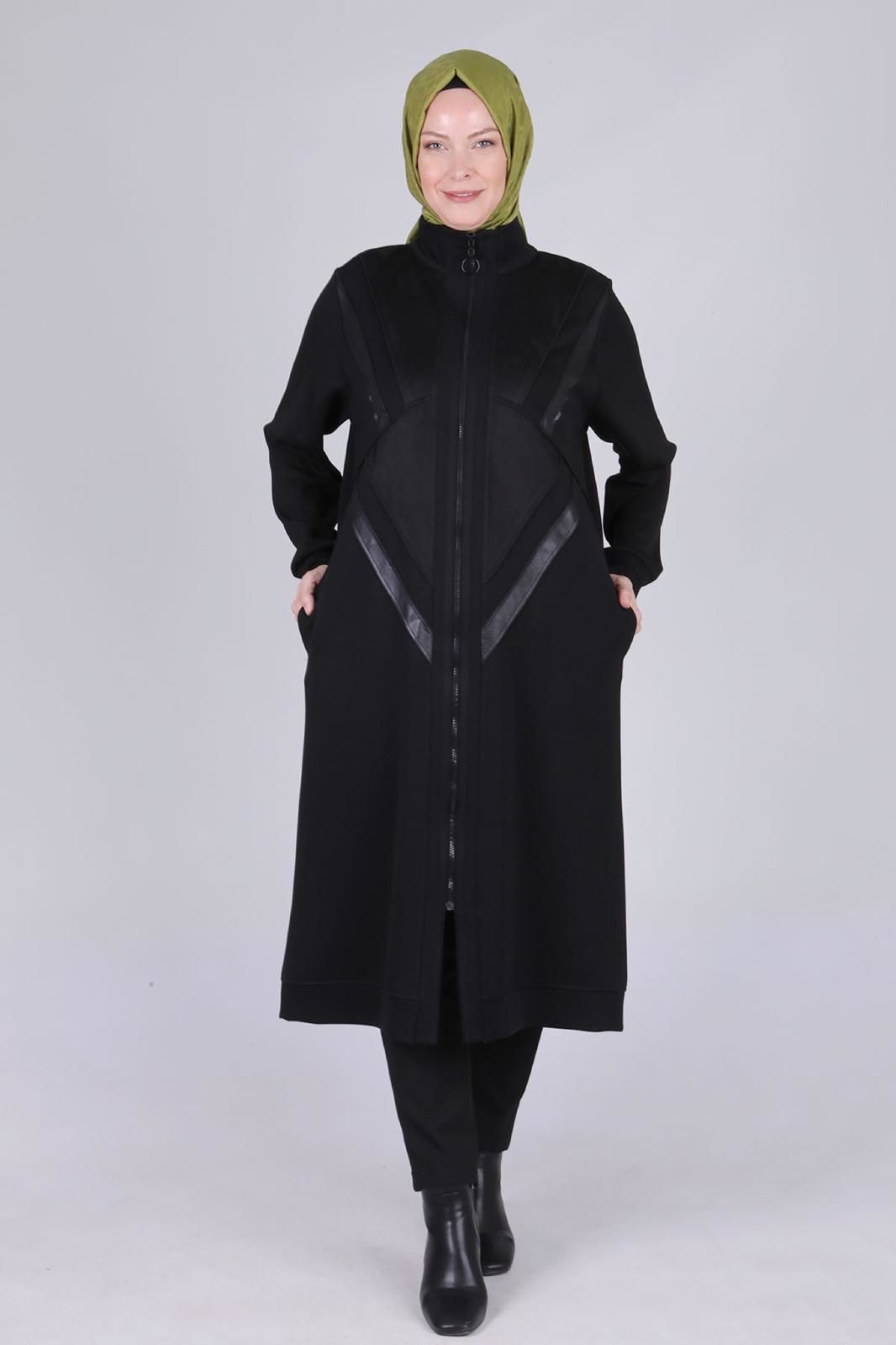 ﻿Büyük Beden Tesettür Süet Detaylı Kap/BEHREM