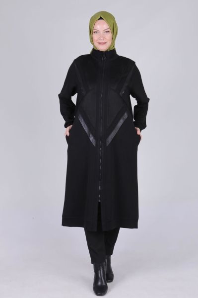 ﻿Büyük Beden Tesettür Süet Detaylı Kap/BEHREM