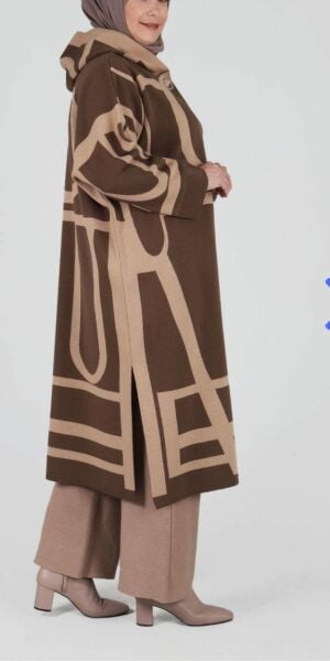 Büyük Beden Tesettür Yarasa Kol Triko Panço