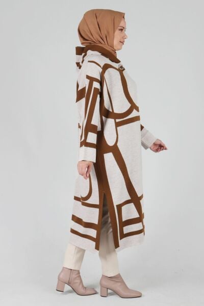 Büyük Beden Tesettür Yarasa Kol Triko Panço