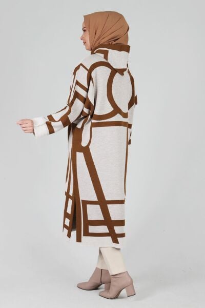 Büyük Beden Tesettür Yarasa Kol Triko Panço