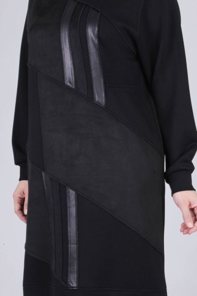 Büyük Beden Tesettür Süet Detaylı Tunik/BEHREM